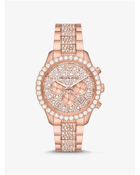 michael kors oversized layton pavé rose gold-tone watch|Oversized Layton Pavé Rose Gold.